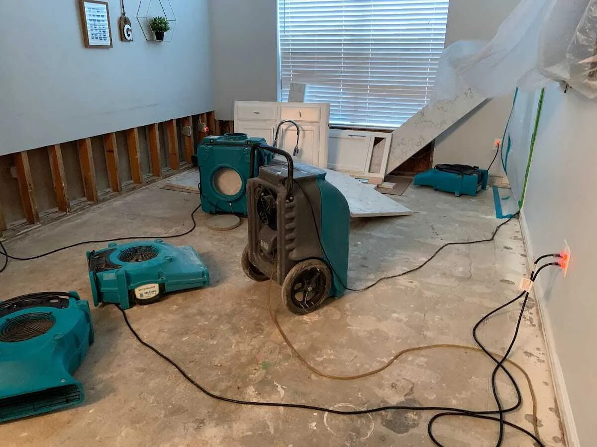Dehumidifier in flood-cut room for Water Extraction & Removal in La Grange